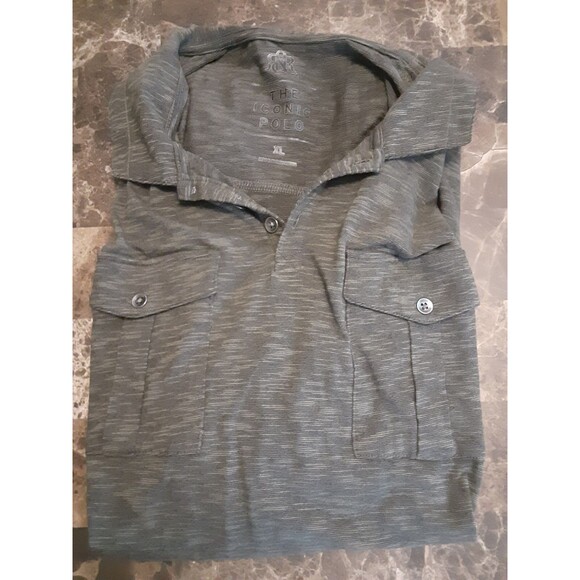 Rock & Republic The Iconic Polo Shirt XL Men's Green Space Dye Slim Fit Pockets - Picture 7 of 16